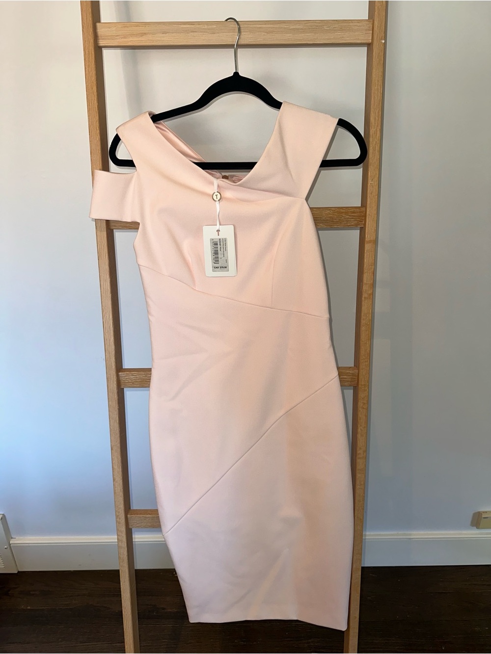 Ted Baker Blush Pink One-Shoulder Midi Dress